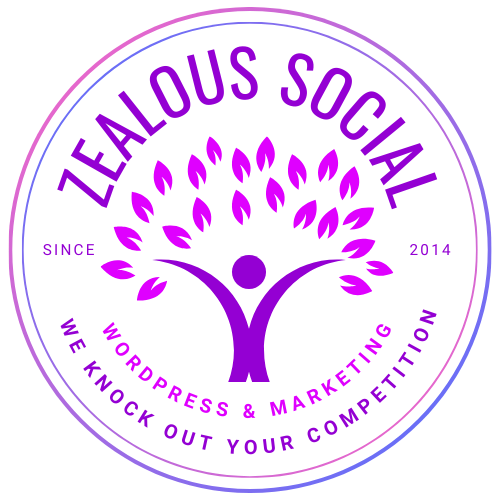 We knock out your competition slogan on Zealous Social's logo.